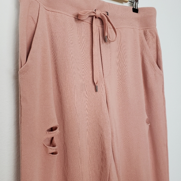Aerie Distressed City Jogger Sweatpants Blush Pink Womens Large - Picture 7 of 7